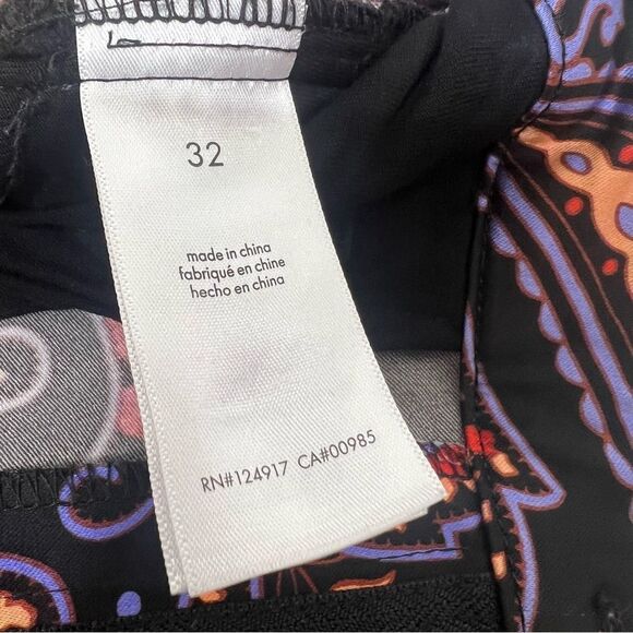 Danielle Bernstein x We Wore What Flare Satin Paisley Pants High Rise Size 32 - Picture 13 of 15